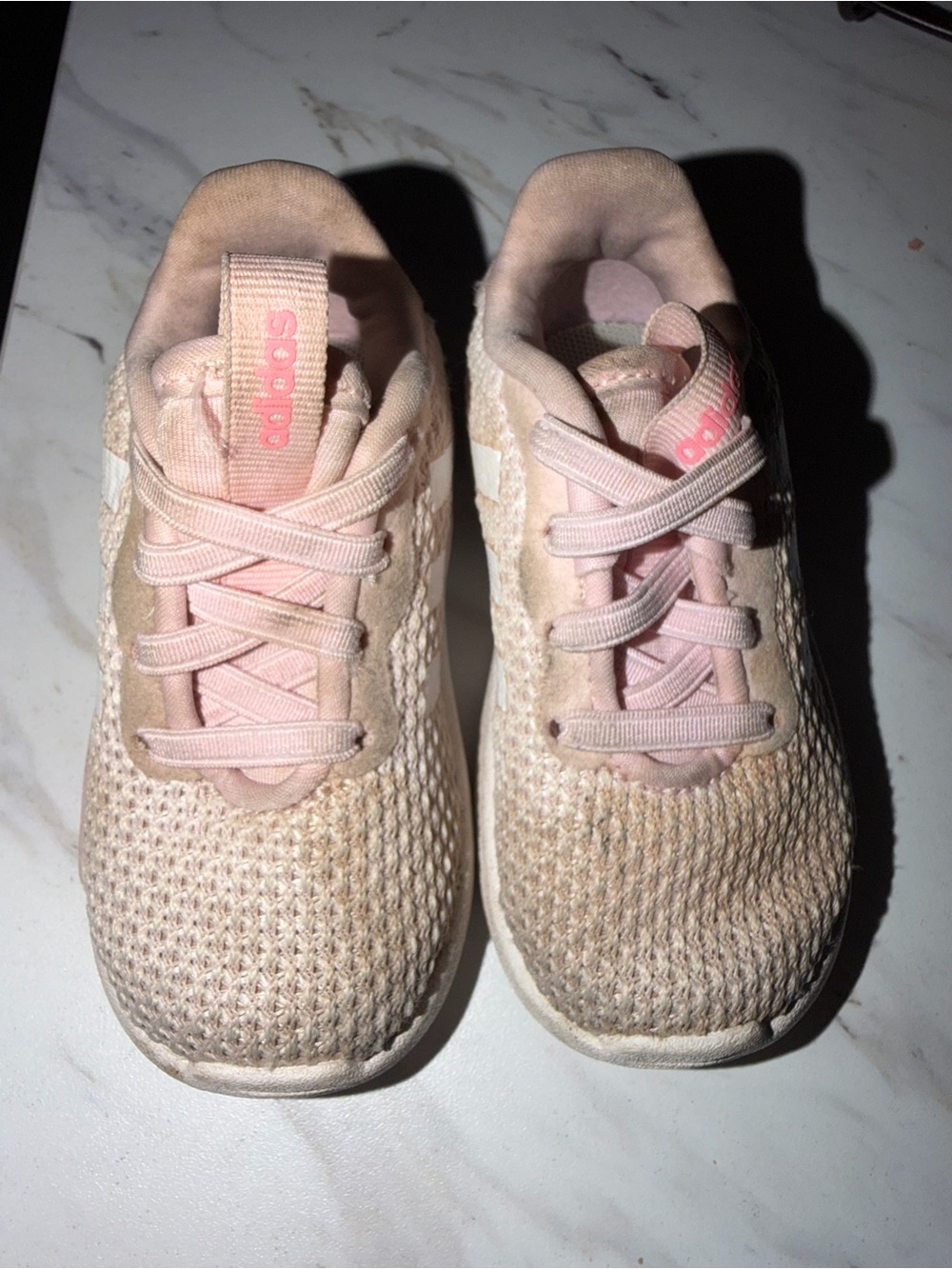 adidas Toddlers' Pink Knit Walker Sneakers